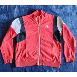 Nike Air  Full Zip Sweatshirt Jacket Red & White Men's XL